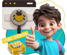 Тестирование & Vibe Debug. Охотники за багами - КИБЕРшкола программирования для детей, компьютерные курсы для школьников, начинающих и подростков - KIBERone г. Сызрань