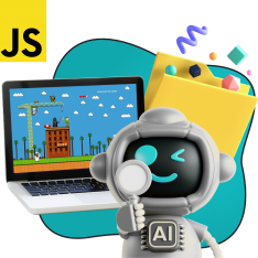 Язык программирования JavaScript + AI. Проектное обучение + геймификация + AI-помощники - КИБЕРшкола программирования для детей, компьютерные курсы для школьников, начинающих и подростков - KIBERone г. Сызрань